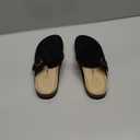 Suede Clogs Men & Women Unisex Leather Mules Soft Cork Footbed Adjustable Buckle Slip Sandals Potato Shoes with Arch Support (11)