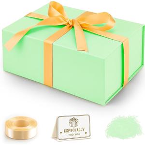 Gift Box, 9.05x6.7x2.7" Gift Boxes with Closure Lids for Presents Groomsman Proposal Box, Large Magnetic Gift Box for Wrapping Gifts, Christmas, Birthday Proposal Gift, Contains Card, Ribbon, Filler (1 Count (Pack of 1))