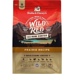 Stella & Chewy's Wild Red Dry Dog Food Raw Coated High Protein Wholesome Grains Prairie Recipe, 21 lb. Bag, Best By 08/05/26