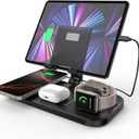 Wireless Charger 4 in 1 for Apple Charging Station for iPhone 16 Pro Max/15/14 Series, AirPods Pro 2, iPad Stand, Watch Charger for iWatch Series 10/9/8, Wireless Charging Station for Multiple Devices