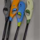 Butane Lighter, 4pcs Refillable Flame Lighter for BBQ Candle(No Butane Inside) (Blue)