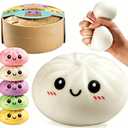 Mystery Dumpling Squeeze Toys Stress Balls Sensory Toy Soft Squeeze Decompression Dough for Adults (White)