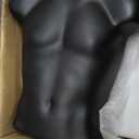 10 Pack Male Mannequin Torso with Stand, Dress Form Maniquin Body Tshirt Display Waist Hollow Back Body with Hanging Hook for Counter Clothes Display Shows Photos or Design, S-M Sizes Black