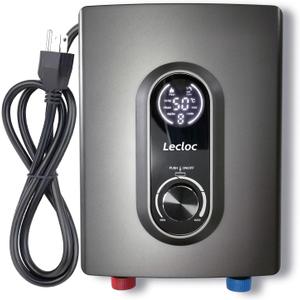 3kW 120V Mini Instant Hot Water Heater Under Sink, Enlarged LED Digital Display, Knob Control, Multi-protection, IPX4, 30-55 Thermostatic Tankless Point of Use Electric Water Heater with Plug