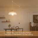 Glass Plug in Pendant Light,Vintage Copper Lamp Holder Hanging Lamp,Pendant Light for Kitchen Island, Bedroom, Dining Room, Living Room (9.65in)