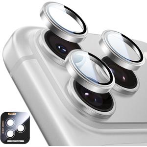 MAGIC JOHN for iPhone 17 Pro Max/17 Pro Camera Lens Protector [Alignment Kit&1:1 Invisible Fit] 9H Aerospace Tempered Glass, Ultra HD, Metal Individual RingCase Friendly, Set of 2,Sliver