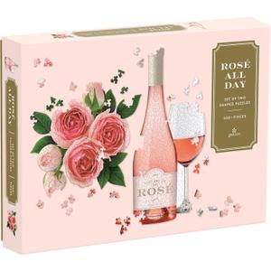 Galison Rose All Day Set of Two Shaped Puzzle Set Multicolor, 500