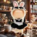 2 x Clothes for Labubu - 3PC Set with Shoes for 6.7 Inches Doll, Premium Outfit with Accessories, Stylish Clothes for Labubu (NO Doll)(Black Maid)