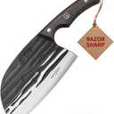 Ancient Forged Knife Meat Cleaver: 6.7 Inch High Carbon Stainless Steel Serbian Kitchen Knives Full Tang Pakkawood Handle Outstanding Butcher Chopper