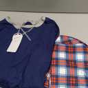 SWOMOG Couples Pajama Sets Women & Men Long Sleeve Sleepwear Top Plaid Pants Loungewear Set with Pockets (Medium, Navy Blue - Red Plaid)