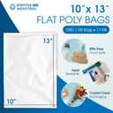 10" X 13" Open-End Flat Poly Bags (1000 Count) - 1.1 Mil Clear Bags for Packaging and Storage - No Adhesive Strip - Spartan Industrial