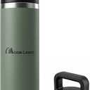 MOON LENCE Insulated Water Bottle,18 oz Sports Water Bottle with Straw, Stainless Steel Water Bottles with Changeable Lids for Camping, Hiking, Gym Green