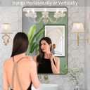 LOAAO 24X36 Bronze Bathroom Mirrors for Vanity, Rounded Rectangle Brushed Bronze Metal Frame Mirror, Anti-Rust, Hangs Horizontally or Vertically