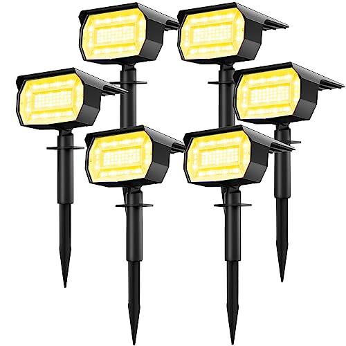 LOTMOS Solar Spot Lights Outdoor, [6Pack/72 LED/3 Modes] 2-in-1 Solar Landscape Spotlights, Auto On/Off IP67 Waterproof Solar Powered Wall Lights for Front Door, Backyard, Garage, Deck(Warm White) - Amazon.com