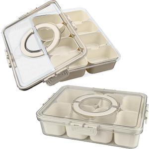 Charcuterie Board with Lid - Stylish Snack Tray for Meal Prep and Food Storage