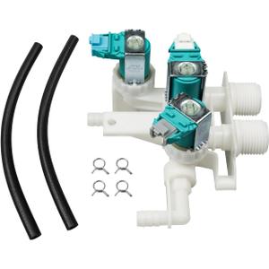 W10599356 Front Load Clothes Washer Water Valve with Two Hoses Compatible with Whirlpool, Maytag, KitchenAid, Kenmore, Amana washers, Washer Water Inlet Valve Replaces W10509710, W10435235, AP5692067