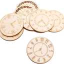 Unfinished Wood Cutouts Natural Clock Wood Pieces for DIY Craft Decorations 's Party Decoration 8 Pcs