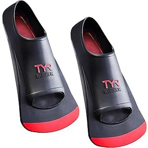 TYR Burner Swim Fins 2.0 (X-Small, Black/Red)