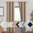 NICETOWN Burlap Vintage Open Linen Weave Flax Thermal Curtains, 100% Blackout Curtains 84" Long for Dining Room, Soundproof Window Treatment Drapes for Hall Room, 42" Wide Per Panel, Set of 2