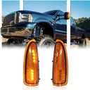 2 PCS LED Side Mirror Marker Lights for Fo-rd 2003-2007 F250 F350 F450 F550 Super Duty / 2000-2005 Excursion, LED Sequential Side Mirror Turn Signal Lamp Assembly, Amber Lens