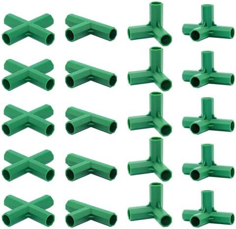 20PCS Fitting 0.43 Inch 11mm 4 Types Stable Support Heavy Duty Greenhouse Frame Building Connector Suitable for Grape Trellis Sunscreen Shed Gardening Plant Stakes for Flower and Greenhouse Frames