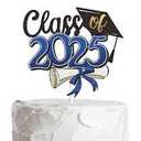 Class of 2025 Graduation Cake Topper Red Glitter Congrats Grad Cake Decorations Happy Graduation Congratulations Grad 2025 We are So Proud of You Party Supplies, 23 Pack