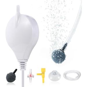 Aquarium Air Pump Mini Fish air Pump Super Quiet Fish Bowl air Pump for Up to 10 Gallon Fish Tank 1.5 Watts 310ml/min (White-Complete Kit)