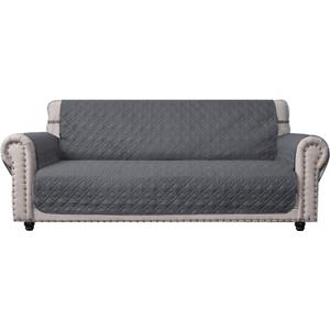 Ameritex Couch Sofa Slipcover 100% Waterproof Nonslip Quilted Furniture Protector Slipcover for Dogs, Children, Pets Sofa Slipcover Machine Washable (Dark Grey, 68")