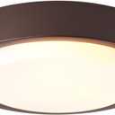 16 Inch Flush Mount Ceiling Light,3-Lights Oil Rubbed Bronze Finish with Frosted Glass Shade,Round Ceiling Light Fixture for Bedroom Livingroom Kitchen