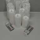 Amagic Pure White Flameless Candles, Battery Operated Candles, Acrylic Flickering LED Pillar Candles with Remote Control and Timer, 3D Wick, Yellow and Blue Glow, D2.2 xH5 6" 7", Set of 9