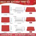 Patelai 11 Pcs Waterproof Patio Cushion Covers for Outdoor Sectional Furniture Wicker Rattan Patio Sofa Couch Chair Seat Pillow Slipcovers, 3 Sizes Covers Only (25.4 x 25.4X 3.54,Red)