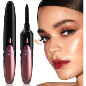 Heated Eyelash Curlers Fast Heat up Within 10s 24 Hours Long Lasting Electric Eyelash Curler Type-C Rechargeable 4 Heating Modes Anti-Burn LED Display Makeup Tools(Black)