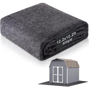 12.2 x 10.2 Ft Outdoor Storage Shed Floor Mat Waterproof, 500g/ Thickened Washable Furniture Dustproof Anti-Slip Pad for Patio, Moto, Car for Protect Flooring from Wear, Carport Dustproof Oil Mat