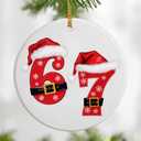 2 x 67 Ornament | Six Seven Christmas Ornament | 2025 Funny Christmas Ornaments | Funny 67 Meme Ornament | Funny Xmas Gifts | Stocking Stuffers for Teens