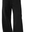 HeSaYep Womens Wide Leg Sweatpants 2025 Ribbed High Waist Straight Leg Baggy Sweat Pants with 4 Pockets (X-Small, Black)