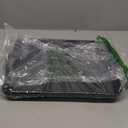 Plastic Serving Tray with Handles, 3 Pack Serving Trays for Breakfast/Coffee, Serving Platter Set, Black, 16.5"x 11"