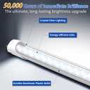 JESLED T8 LED 4FT Type A+B Light Bulbs, 24W, 3200LM, 5000K Daylight | Plug and Play or Ballast Bypass, 4 Foot T12 LED Replacement, ETL Listed, Single or Double End Powered, Clear(2-Pack)