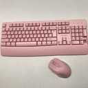 Wireless Keyboard and Mouse Combo, Reccazr 2.4G Full-Sized Keyboard and Mouse Cordless, 3 DPI Adjustable Mouse, Dual-System Keyboard for Computer/Laptop/Windows/Mac (Pink)