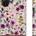 for iPhone 16 Plus Case Cute  Wireless Charging Compatible  Dual-Layer Shockproof Protection with Stylish Wildflower Design  Protective Cover for Women - Custom Floral Wallpaper