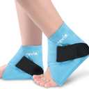 REVIX Ankle Ice Pack Wrap  Reusable Gel Cold Compression for Foot Discomfort, Ice Wrap for Feet Swelling and Recovery, Plantar Fasciitis, Achilles Tendonitis, and Sprained Ankles, 2 Packs