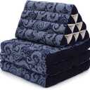 Leewadee Floor Mattress with Triangle Cushion, Floor Chair with Back Support, Recliner Reading and Sleeper Chair, Meditation Cushion, Comfy Living Room Furniture, Floor Cushion, Blue, 3 seating segments