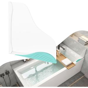 Shower Splash Guard, Splash Guard for Bathtub, Shower Water Guard with Adjustable Silicone Base, Large Water Barrier, Frosted Acrylic & Silicone Base, for Tub, Sinks, Washbasin 11in11in