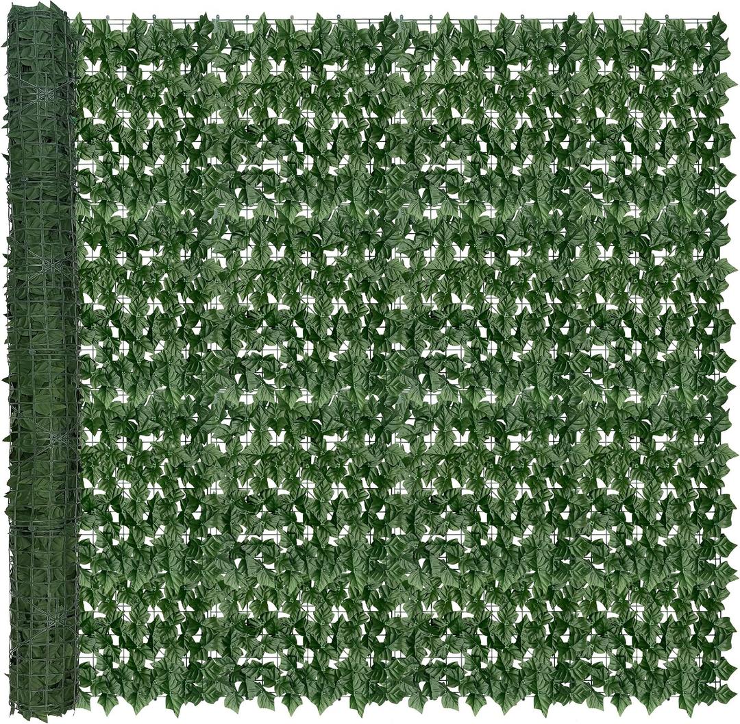 Artificial Ivy Privacy Fence Screen: 72x144 Inch Realistic UV-Anti Faux Ivy Hedge Panel,Indoor and Outdoor Decor for Patio, Garden, Balcony, and Fence Cover