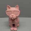 Holiday Home Sitting Cat Decor - Pink , 8.7”