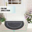OLANLY Half Circle Door Mat Indoor Outdoor Entrance Welcome, Waterproof All-Season, All-Weather Doormat, Sturdy Natural Rubber, Low Profile, Easy Clean Patio Porch Entryway Mat, 29.5x17, Grey