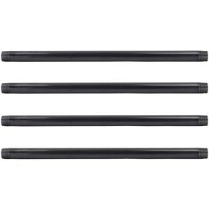 PIPE DECOR 1" x 30" Black Steel Plumbing Pipe, 4-Pack, Pre Cut Connector, Industrial Steel Grey Fits Standard One Inch Threaded Black Malleable Iron Fittings, Build Vintage DIY Furniture