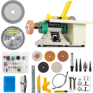 Jewelry Rock Saw for Cutting Rocks, 110V 750W Lapidary Saw Rock Cutter Mini Table Saw for Crafts Lapidary Equipment for DIY Gem Stone Rock Grinding Woodworking Carving