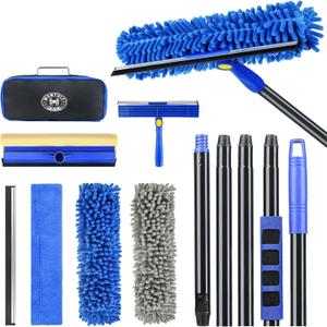 Wontolf 4-in-1 Squeegee for Window Cleaning Kit with Storage Bag, 79'' Squeegee Window Cleaner Tool with Extension Pole, Rotatable Window Washing Equipment for Home, Outdoor Windows, Glass, Shower