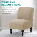 MIFXIN Armless Accent Chair Cover Knitted Stretch Slipper Chair Couch Slipcover Removable Washable Furniture Protector Covers for Living Room Bedroom Hotel (Jacquard Camel)