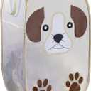 Handy Laundry Collapsible Mesh Pop-Up Hamper with Wide Opening and Side Pocket - Breathable, Sturdy, Foldable, Space-Saving Design (Puppy)